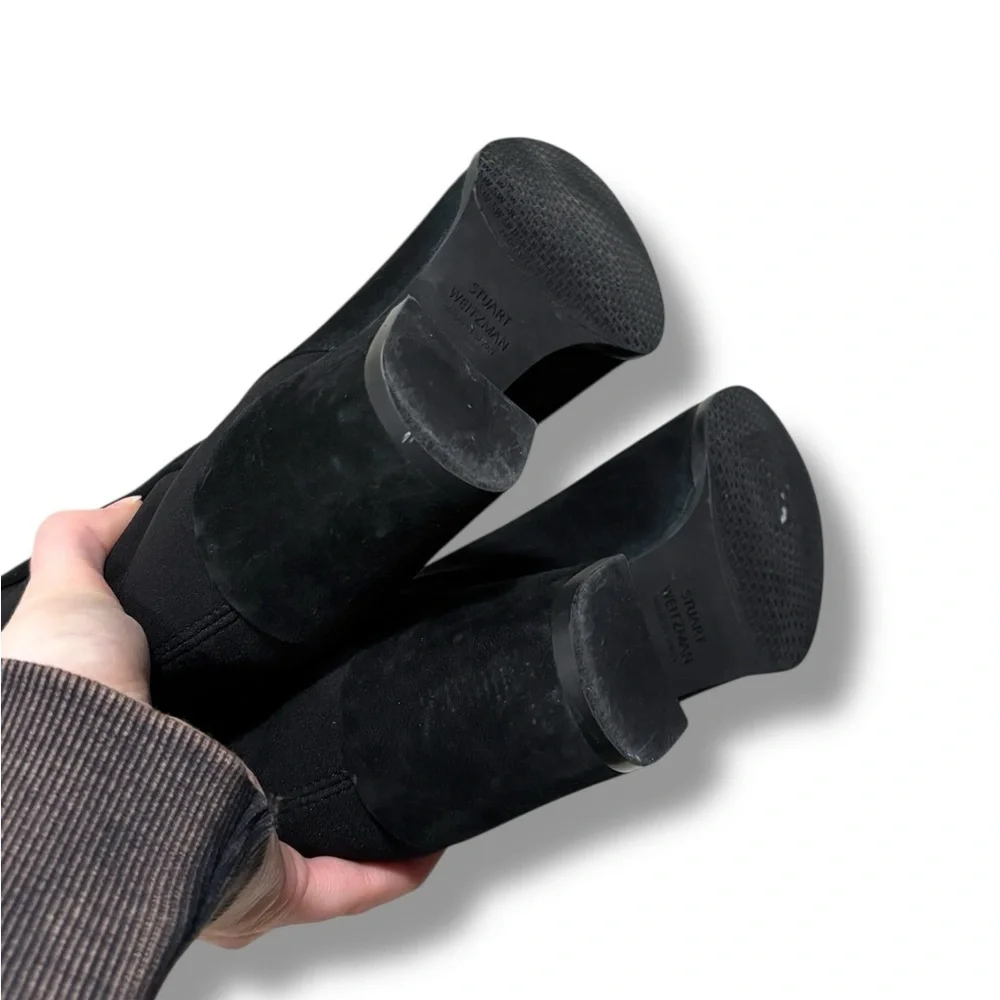 Stuart Weitzman 5050 Black Suede Knee-High Boots Size 6.5 ASO Kate Middleton